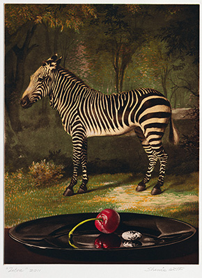 Zebra with Cherry and Fava Bean by Sherrie Wolf
