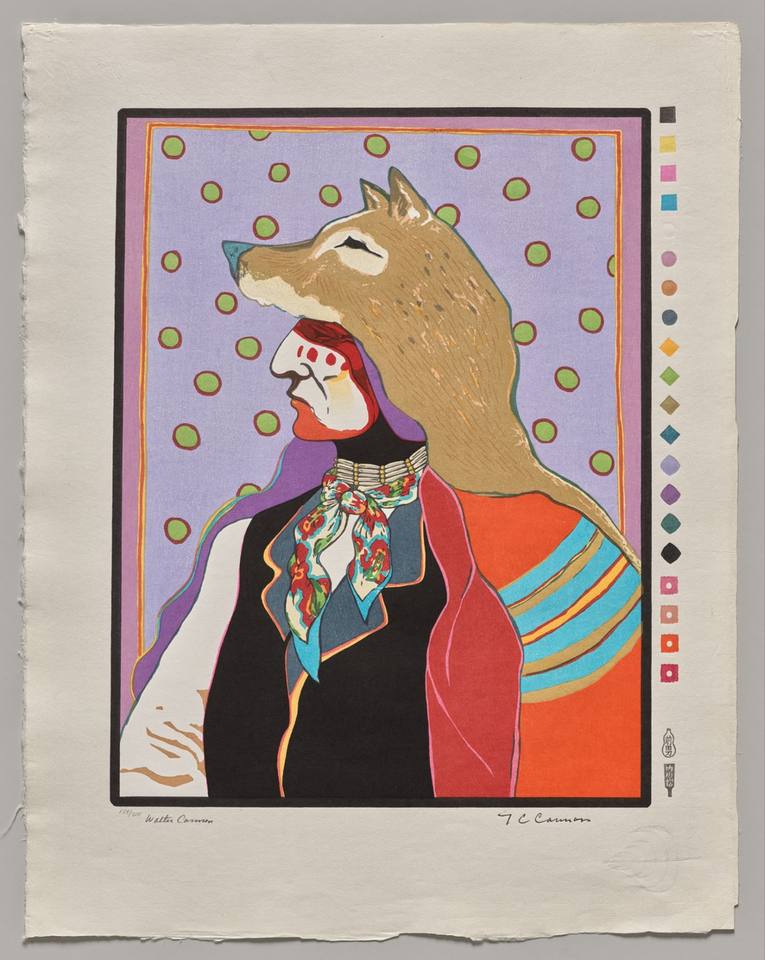 His Hair Flows Like a River. c. 1978. T. C. Cannon (Kiowa-Caddo, 1946–1978)