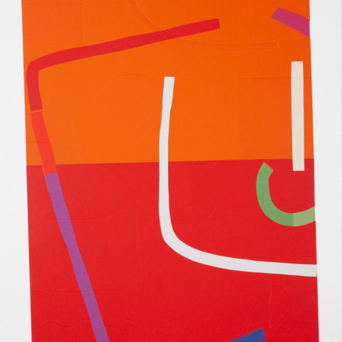 Elizabeth Atterbury, Calendars, # 19, 2021 Chine collé using Canson Colorline in various colors and embossment with copper plates hand cut by the artist on white Somerset Satin