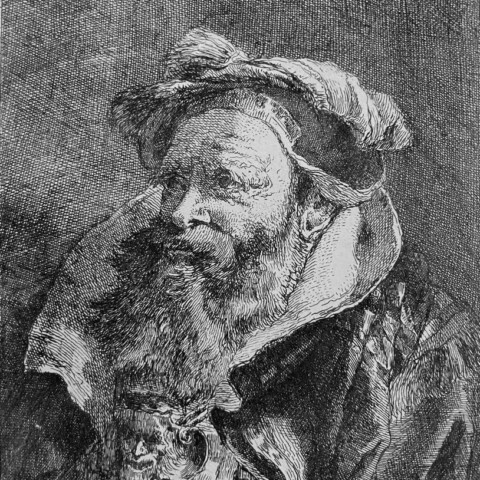Old Man with a beard from Raccolta di Teste by Giovanni Domenico Tiepolo - Etching 1770